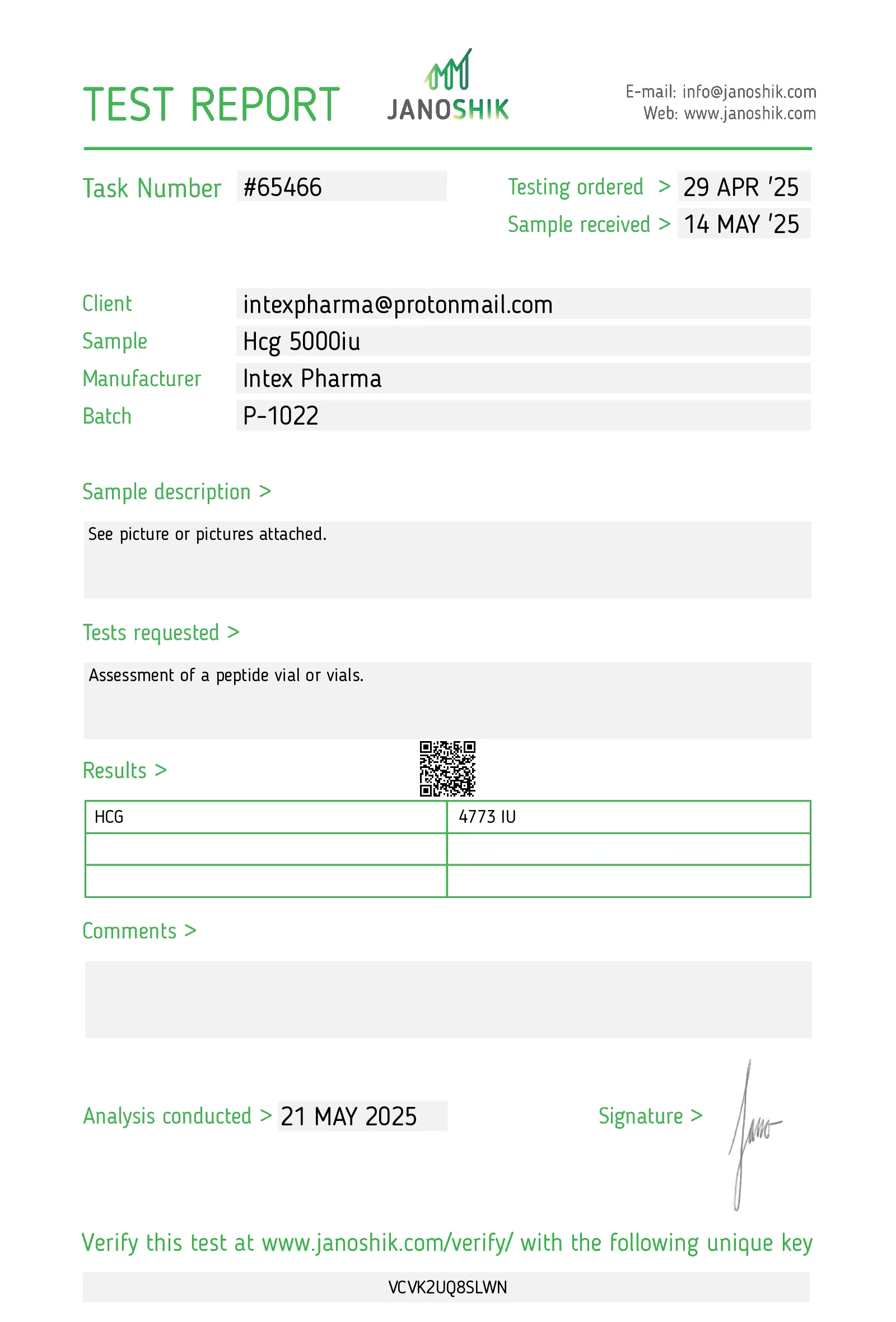 Intex Pharma HCG 5000IU - Image 2